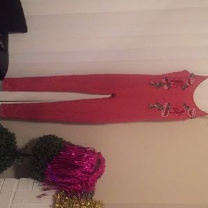 Cute orange jumpsuit with flowers